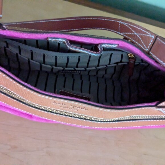 Kate Spade Hot Pink Suede Satchel Handbag - Picture 7 of 12